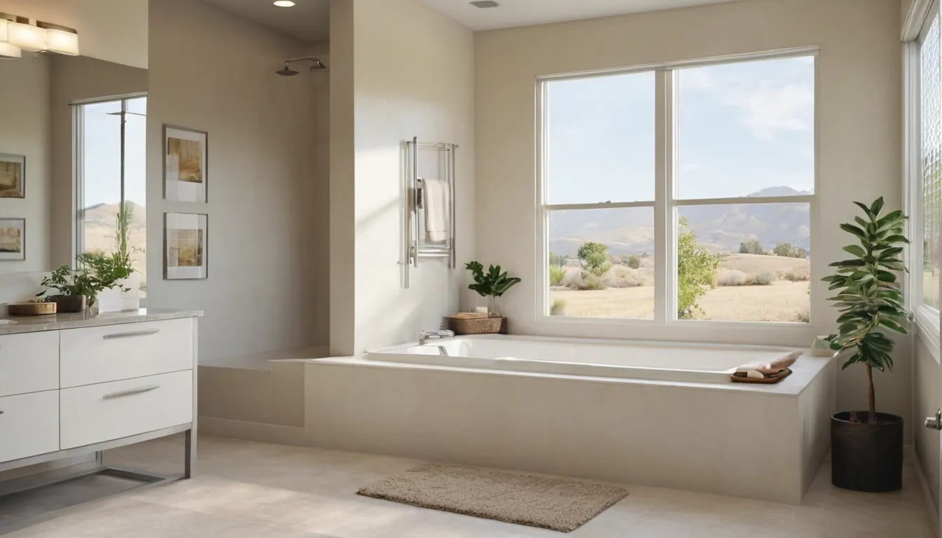 A bright bathroom in a San Leandro home with a walk-in tub and grab bars